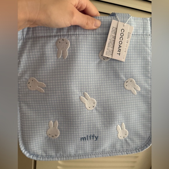 Rare Miffy Blue Checkered Tote Bag - Picture 5 of 5